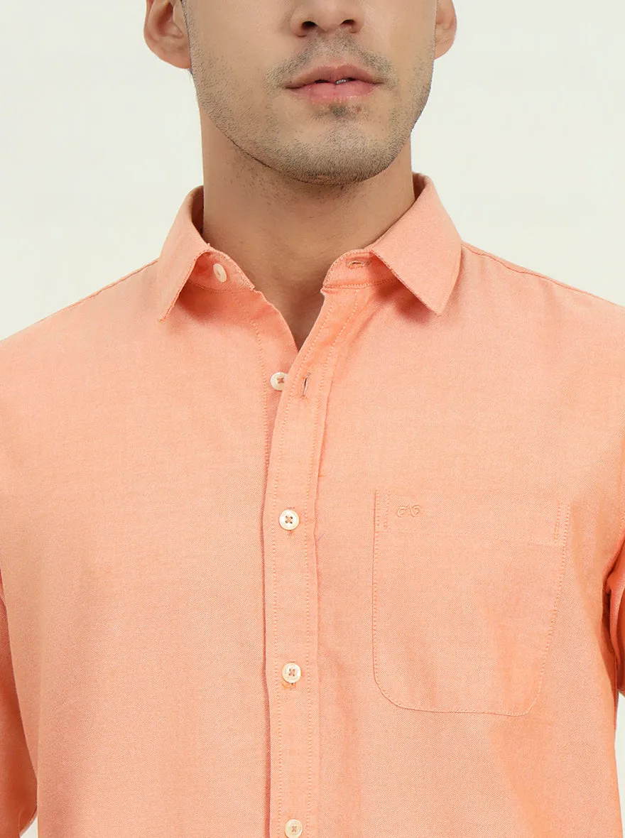 Orange Solid Slim Fit Casual Shirt | JadeBlue