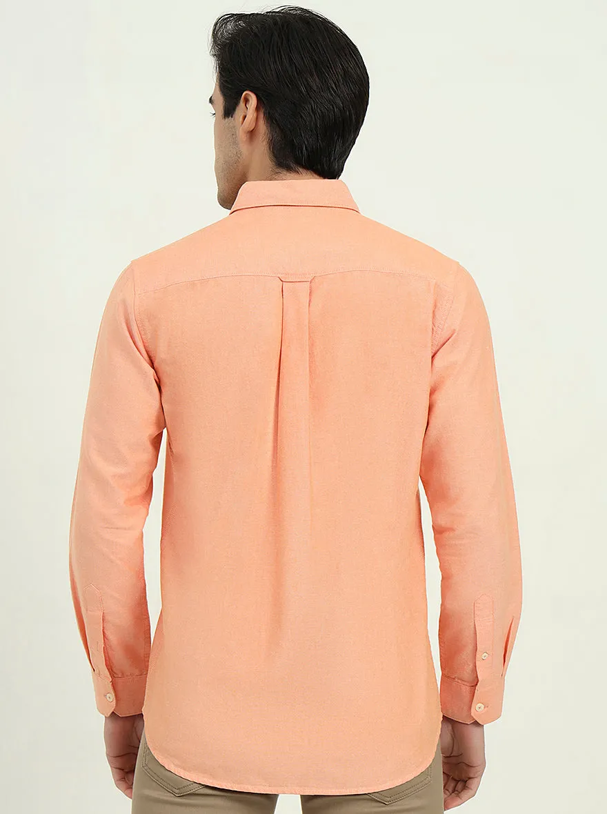 Orange Solid Slim Fit Casual Shirt | JadeBlue