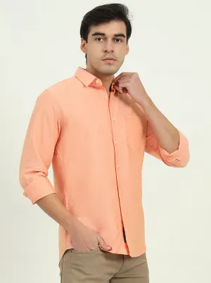 Orange Solid Slim Fit Casual Shirt | JadeBlue