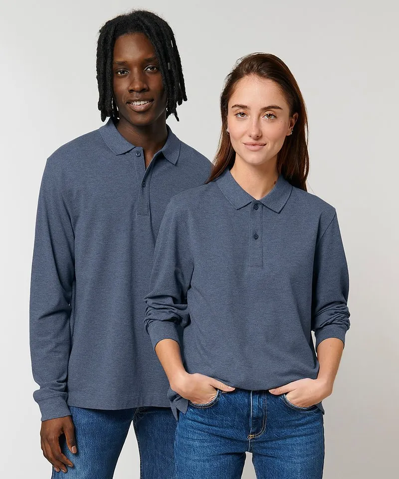 Organic Colours Long Sleeve Polo: Unisex