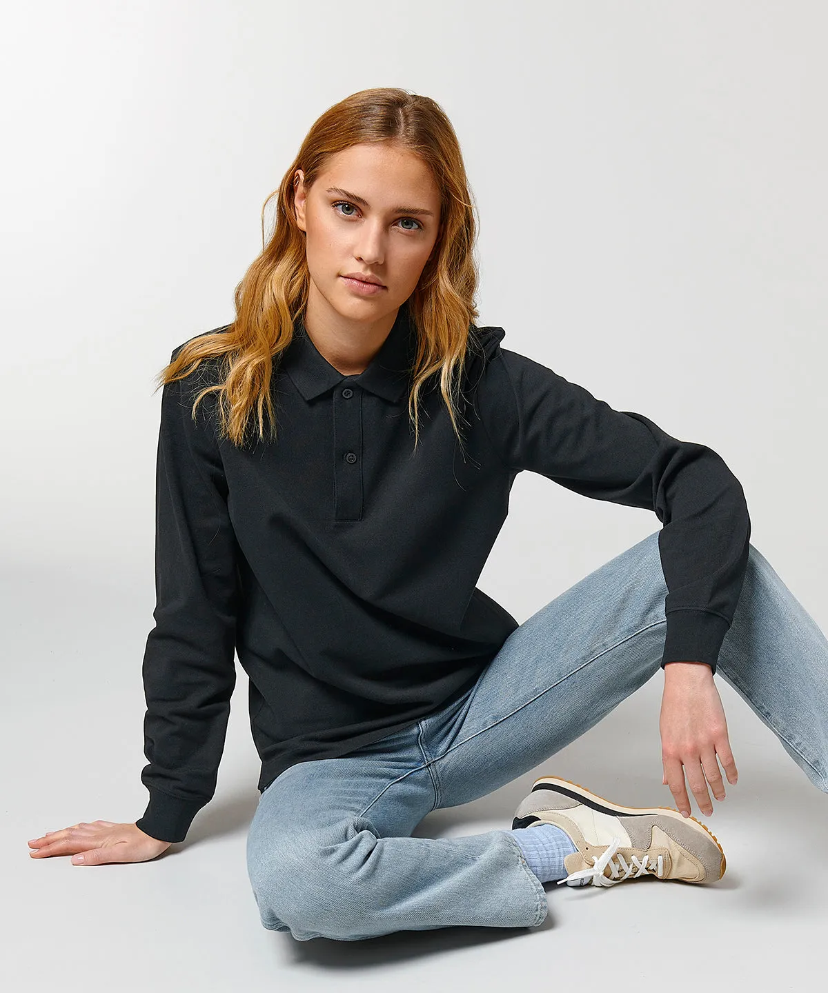 Organic Colours Long Sleeve Polo: Unisex