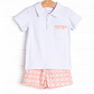 Palm Beach Pinchers Short Set, Orange
