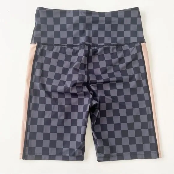 PE Nation Snap Shot Short in Charcoal M Black Checkered Bike Shorts