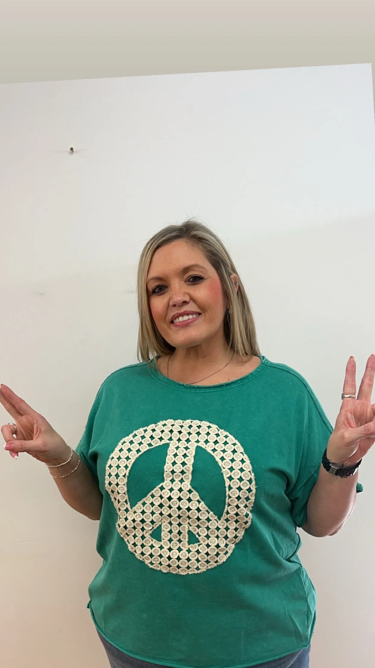 Peace Appliqué Blouse