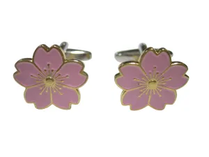 Pink Cherry Blossom Flower Cufflinks