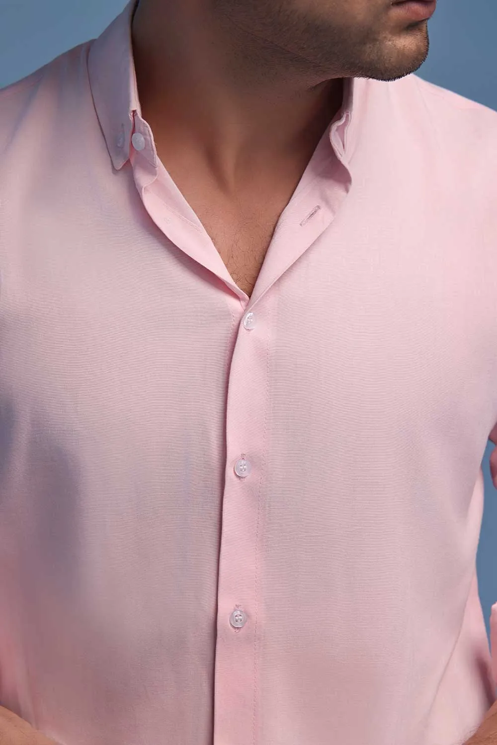 Pink Linen Regular Fit Shirt