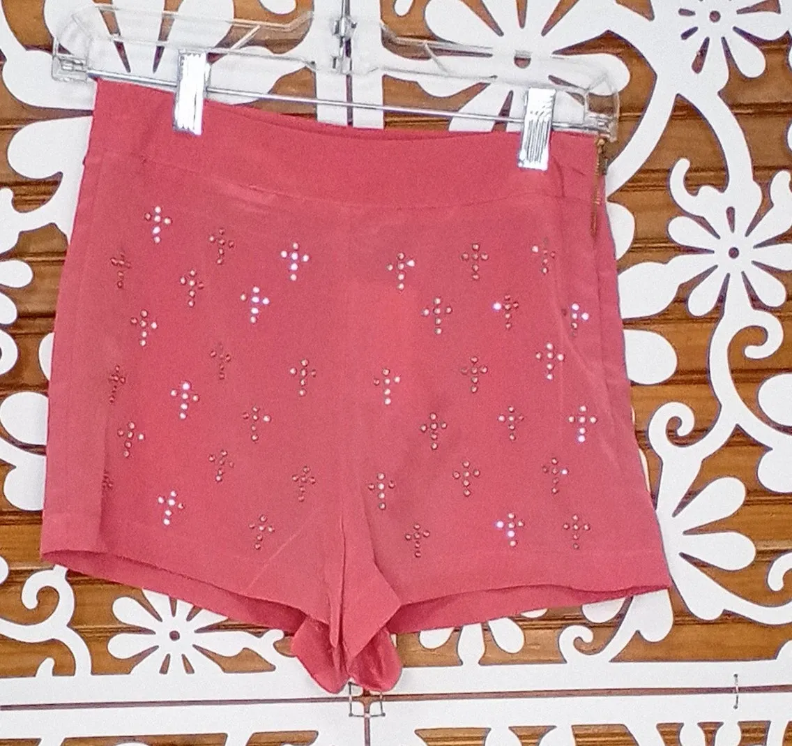 Pink Shorts w/Studded Crosses