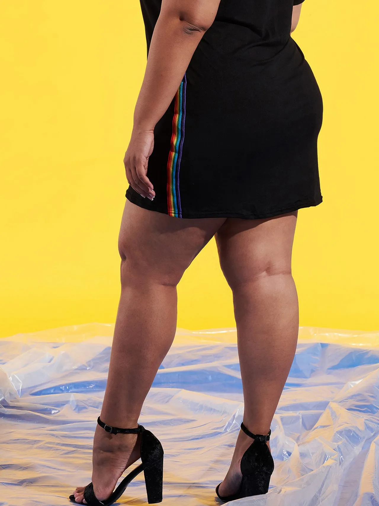 Plus Size Striped Sports Three-point Shorts