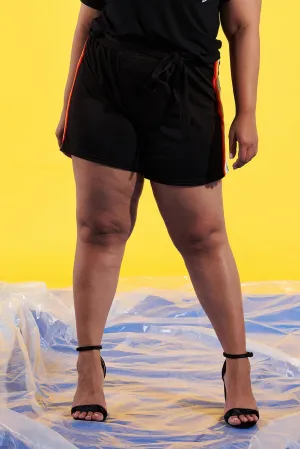 Plus Size Striped Sports Three-point Shorts