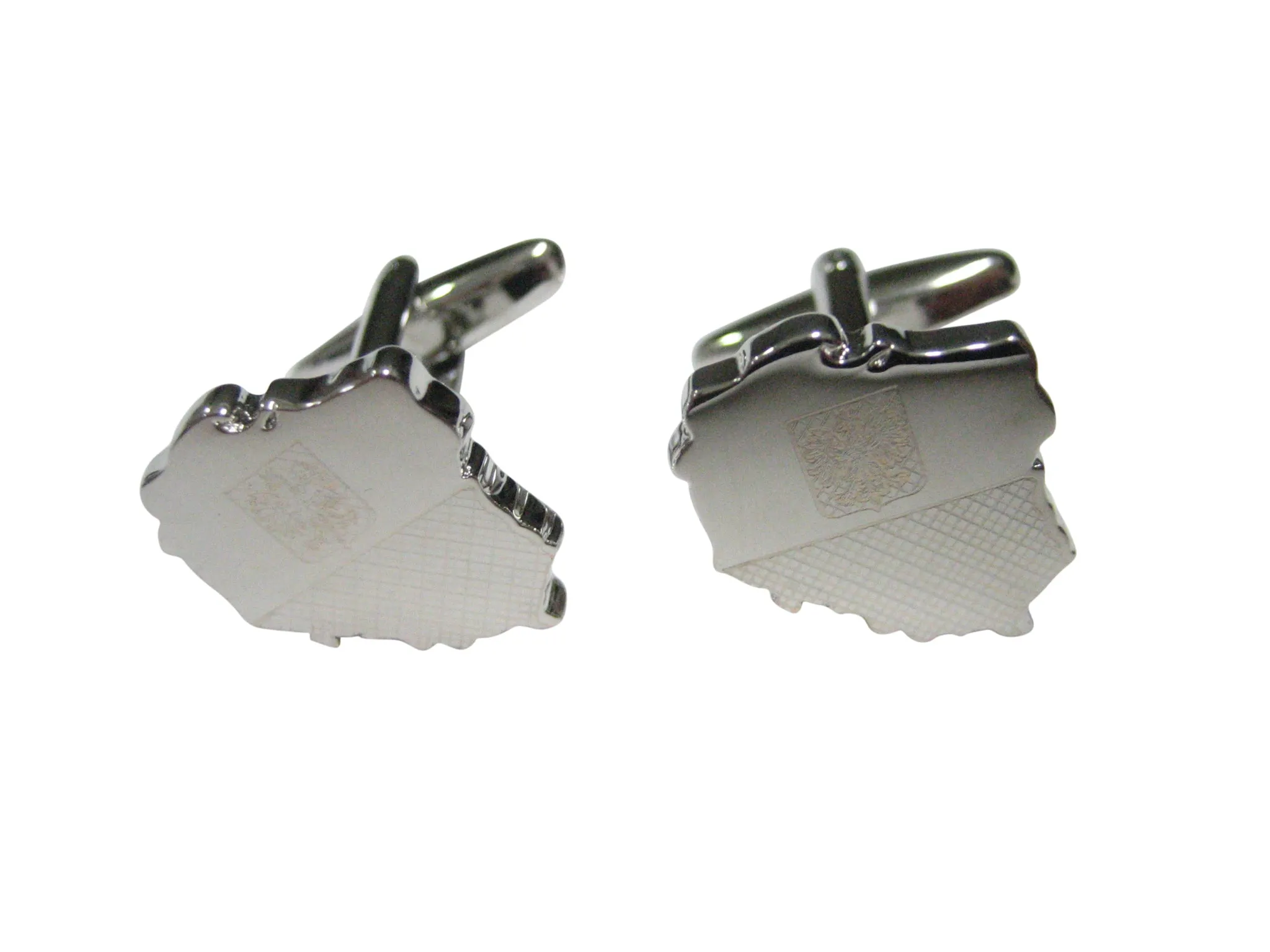 Poland Map Shape and Flag Design Cufflinks