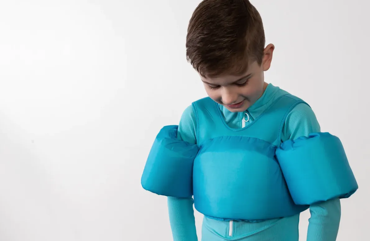 "Brights" Ribbed Blue Curaco Sunsuit