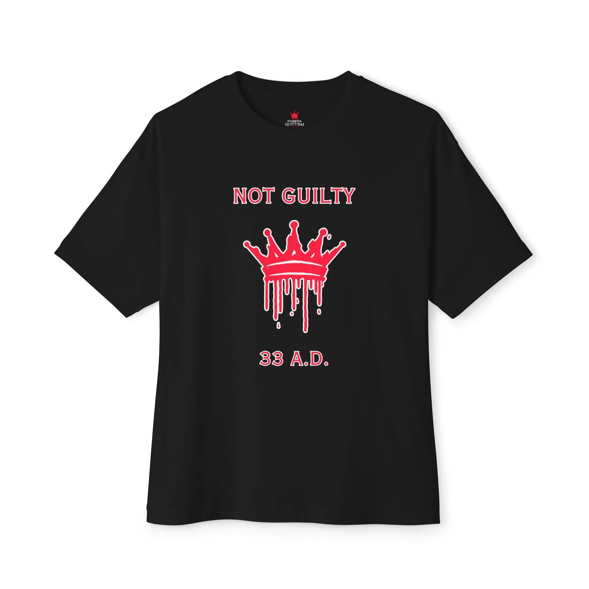 "Not Guilty 33 A.D. Oversized Drop Shoulder Heavyweight Boxy T-Shirt - Faith-Based Streetwear"