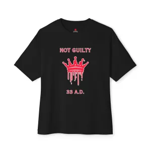 "Not Guilty 33 A.D. Oversized Drop Shoulder Heavyweight Boxy T-Shirt - Faith-Based Streetwear"