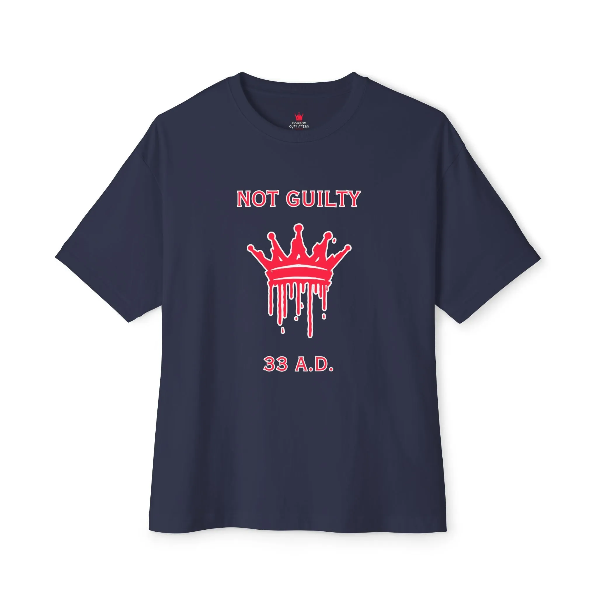 "Not Guilty 33 A.D. Oversized Drop Shoulder Heavyweight Boxy T-Shirt - Faith-Based Streetwear"