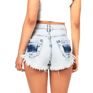 REBECCA - Vintage High Waist Ripped Denim Shorts