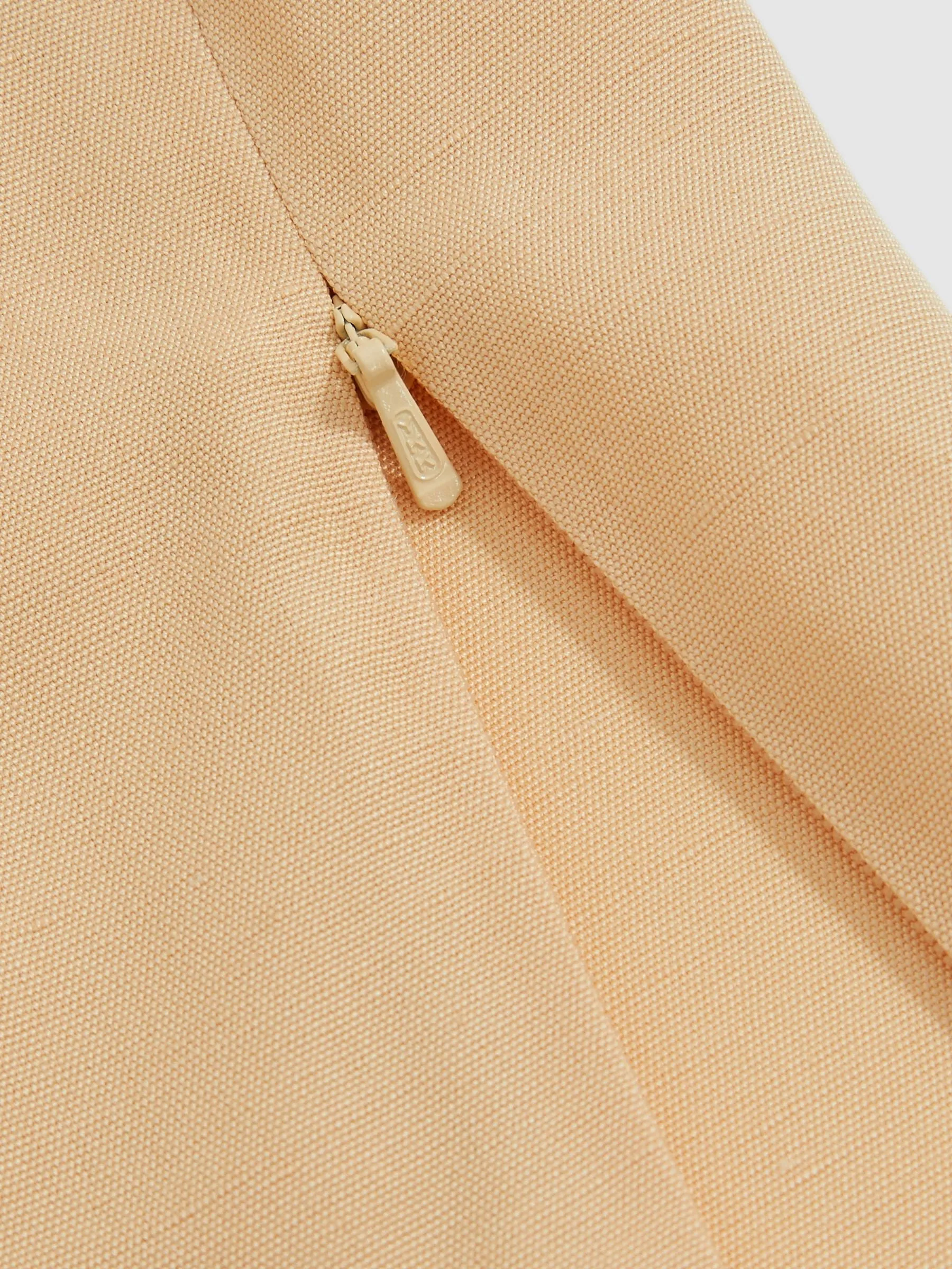 Reiss Atelier Side-Zip Tailored Shorts With Linen in Orange