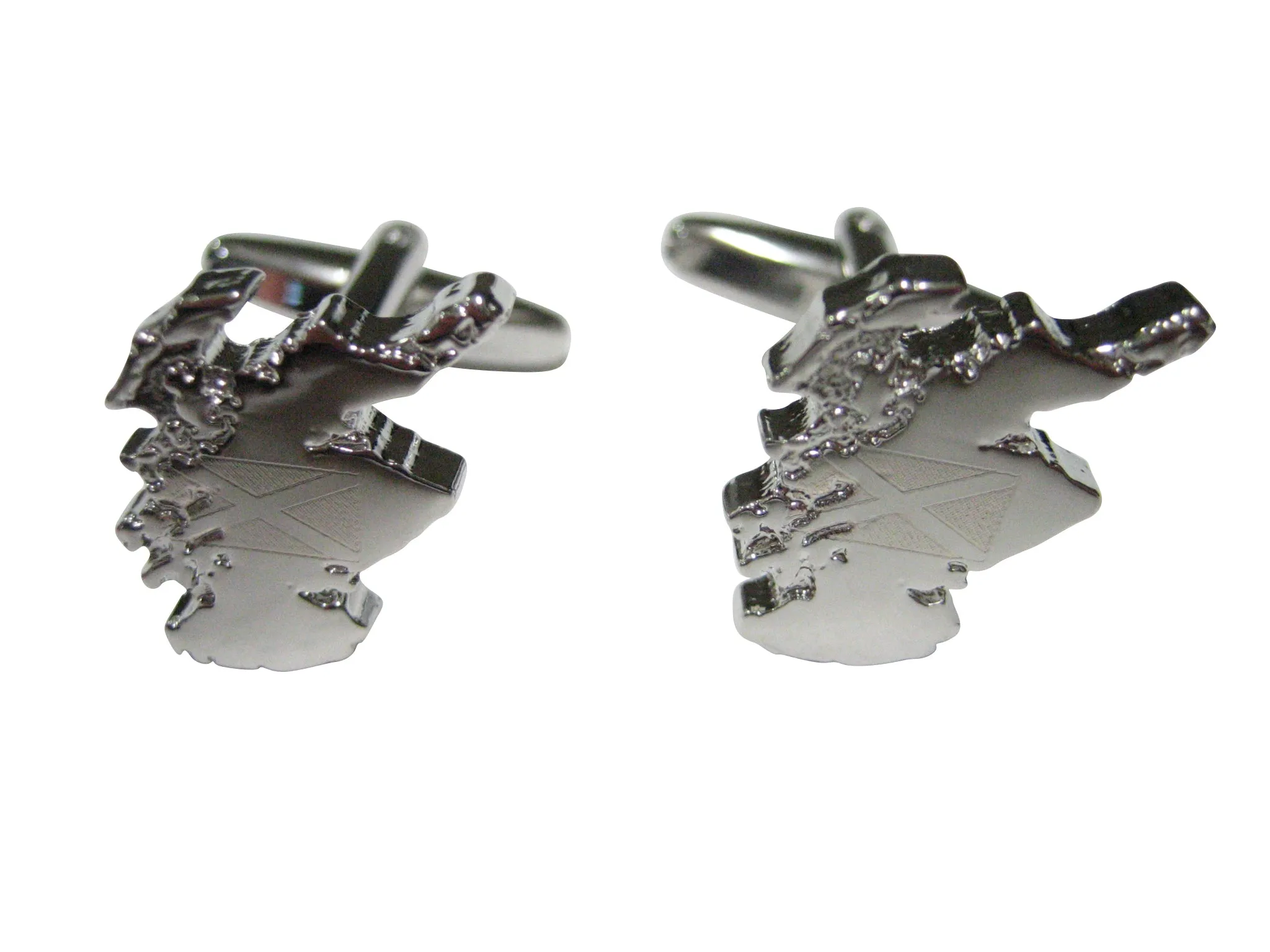 Scotland Map Shape and Flag Design Cufflinks