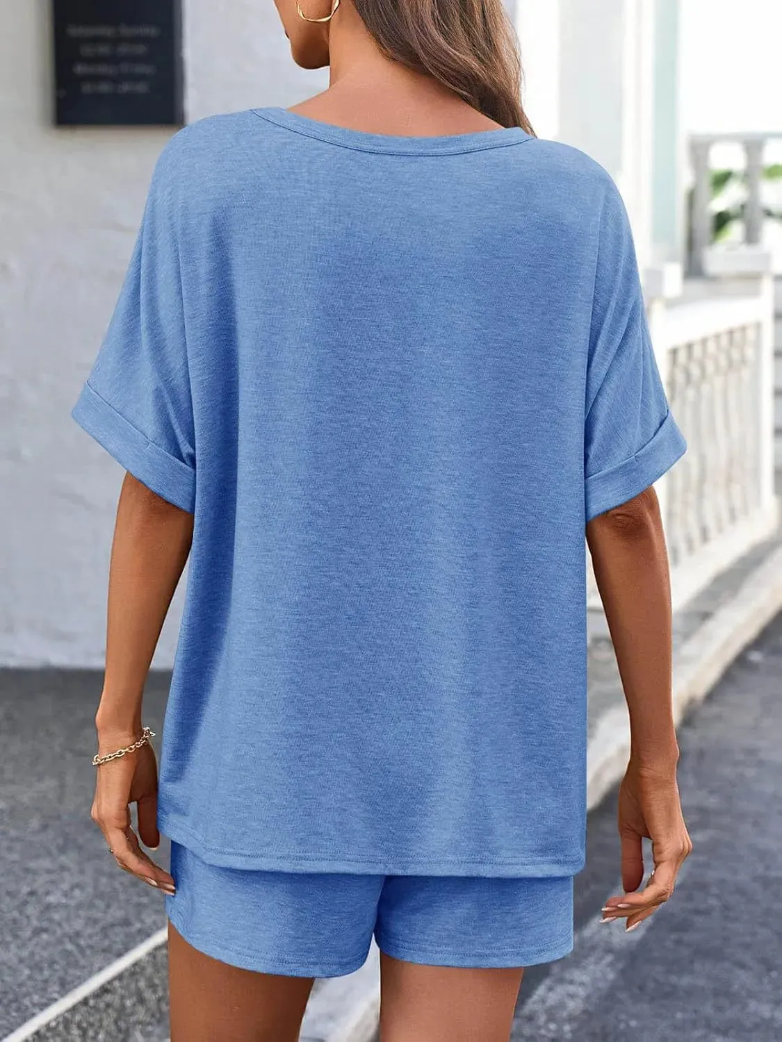 Short Sleeve Top and Shorts Set