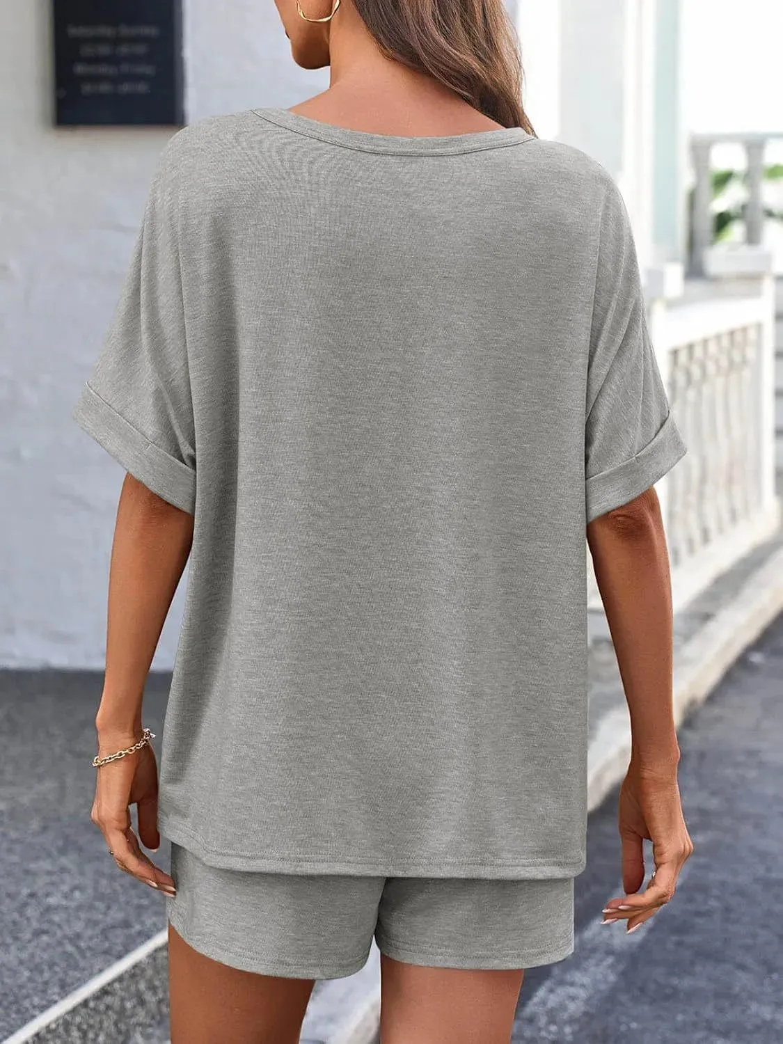 Short Sleeve Top and Shorts Set