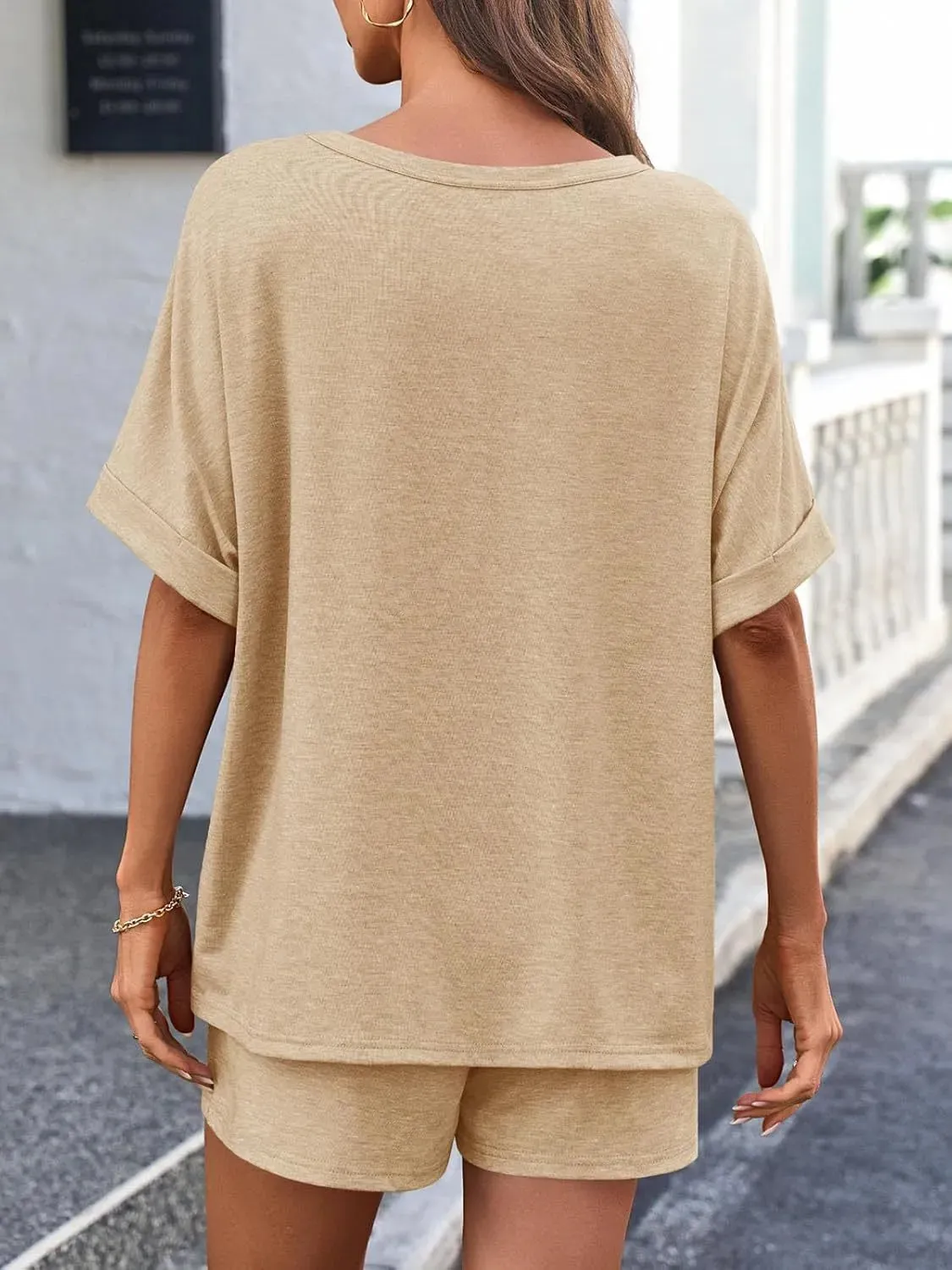 Short Sleeve Top and Shorts Set