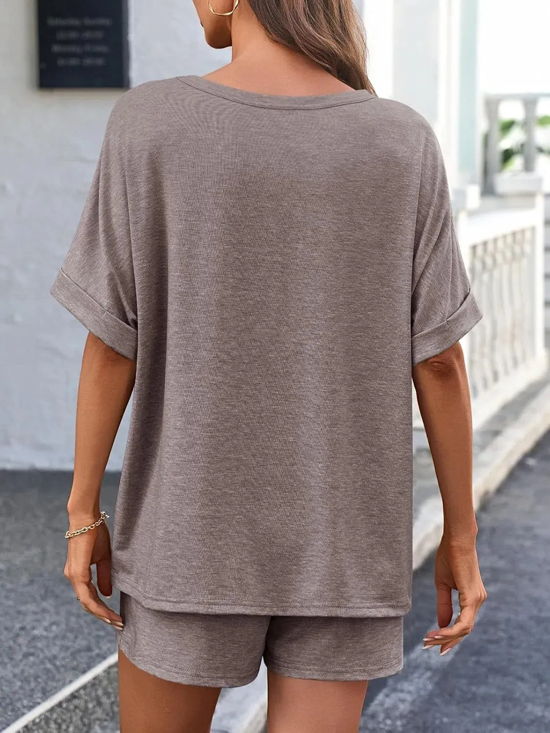 Short Sleeve Top and Shorts Set