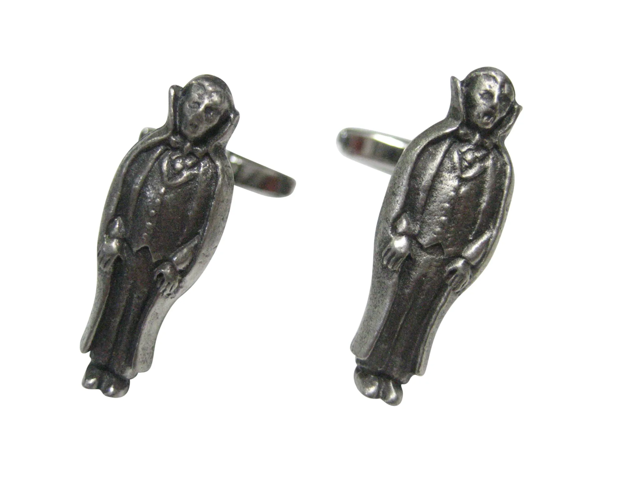 Silver Toned Count Dracula Vampire Cufflinks