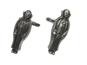 Silver Toned Count Dracula Vampire Cufflinks