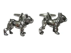 Silver Toned French Bulldog Cufflinks