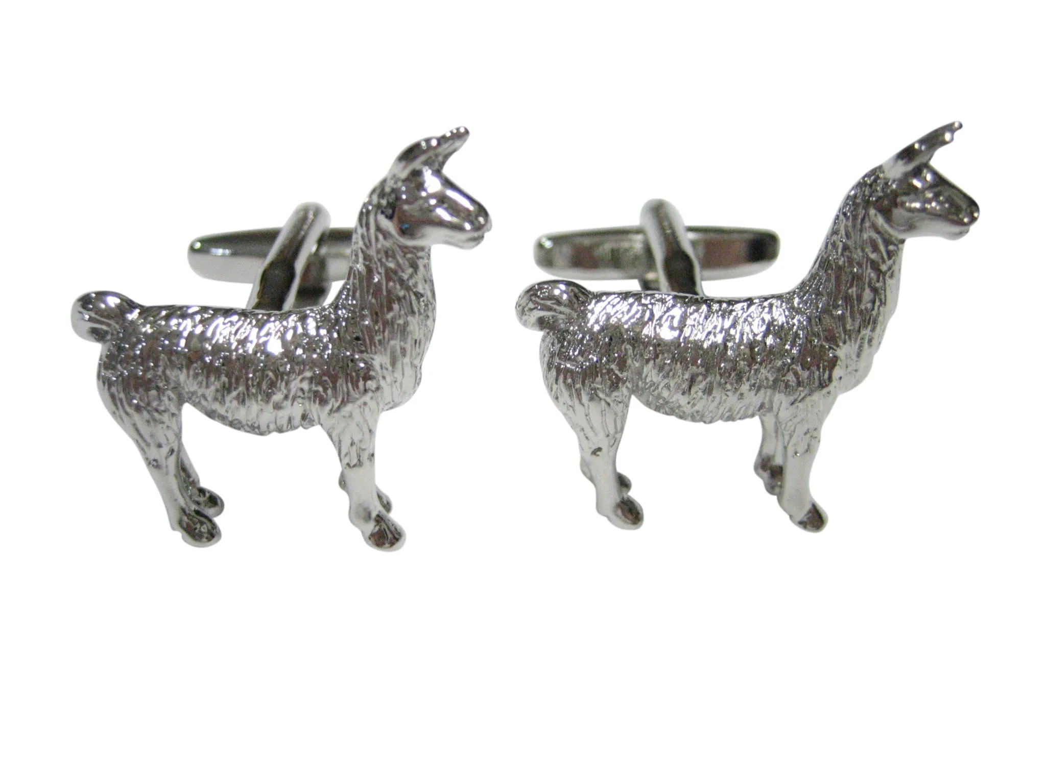 Silver Toned Llama Cufflinks