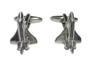 Silver Toned Spaceship Shuttle Cufflinks