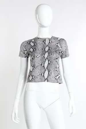 Snake Print Crop Tee