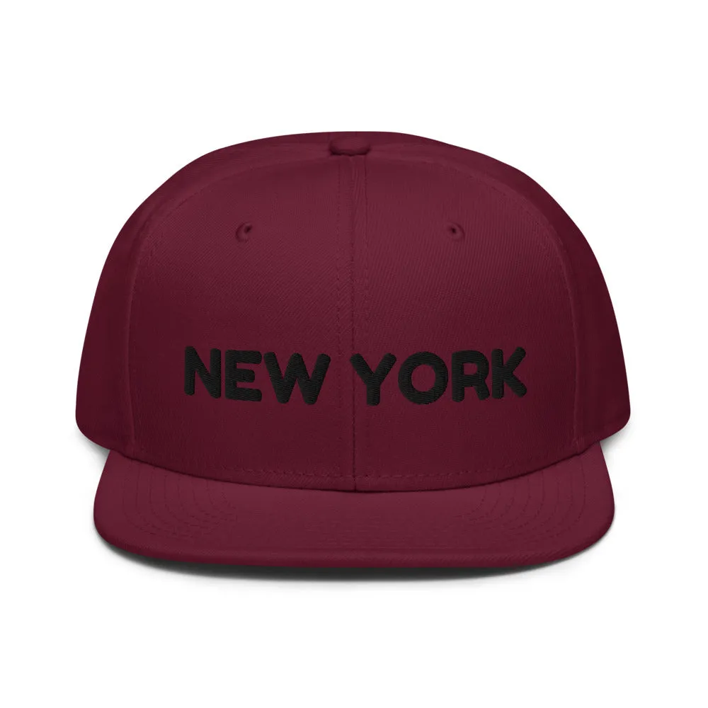 Snapback Hat "1053-0041 New York (Black Logo)"
