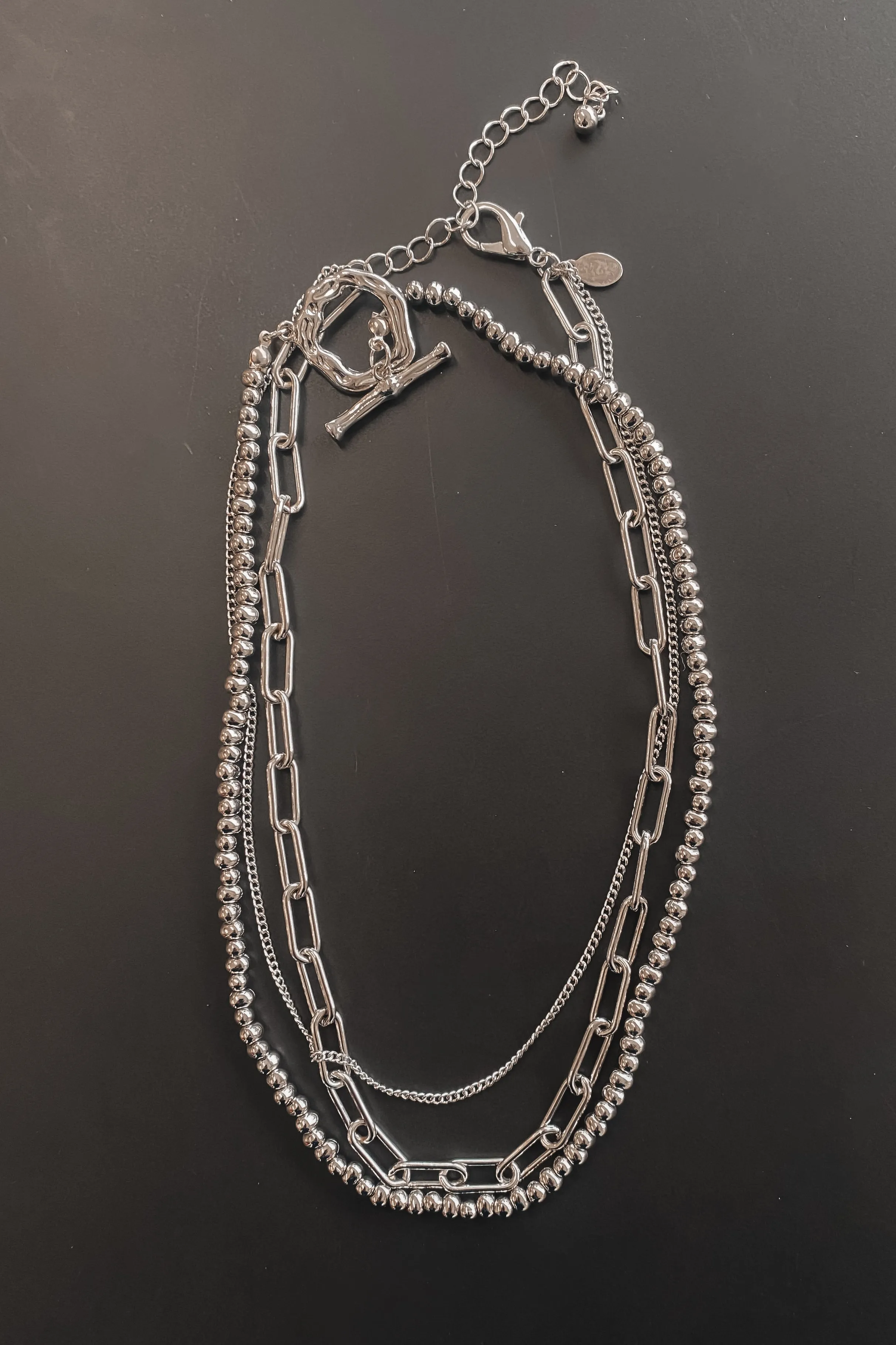 So Long Lover Silver Layered Chain Necklace