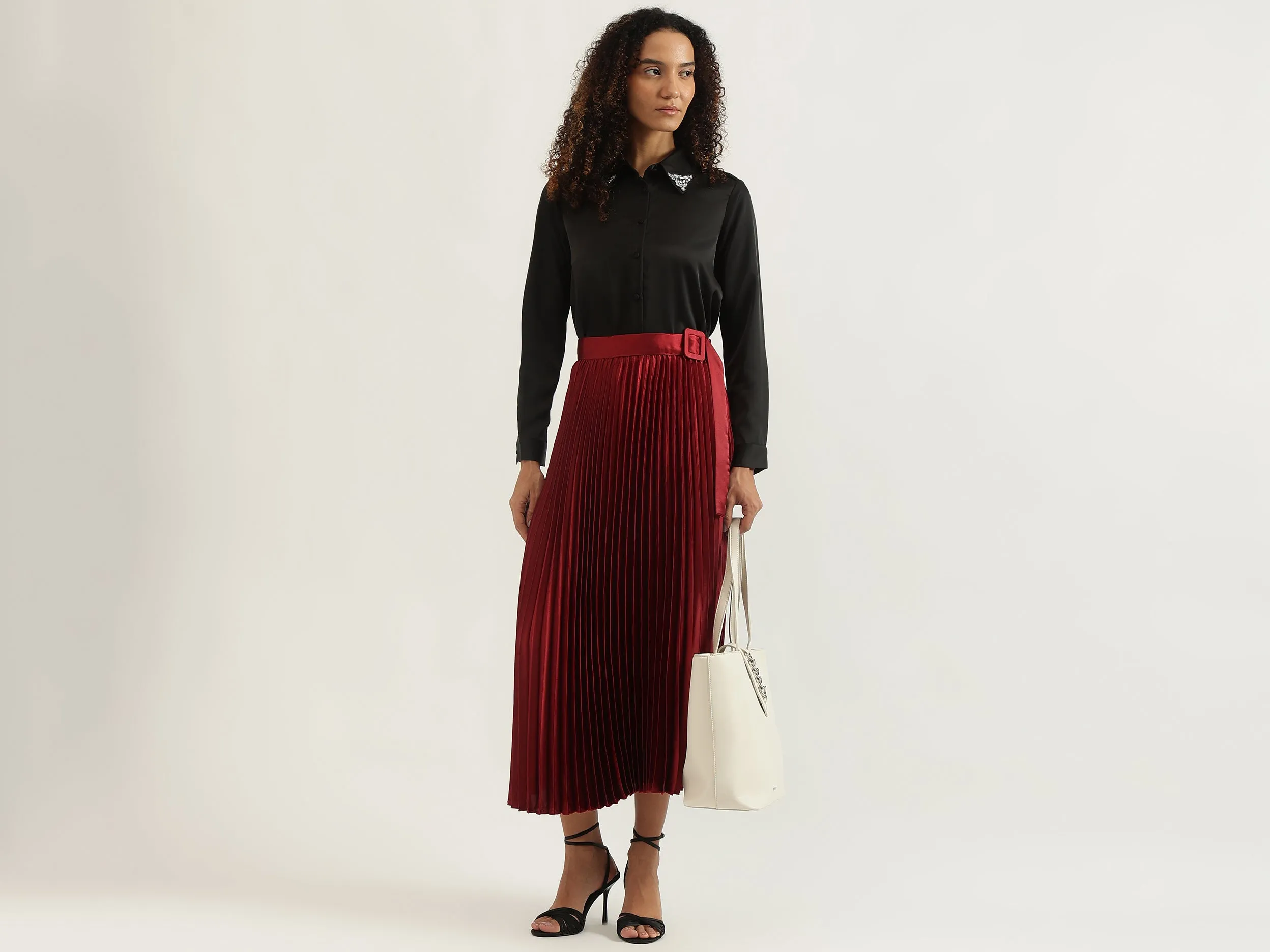 Spread Collar Solid Shirt