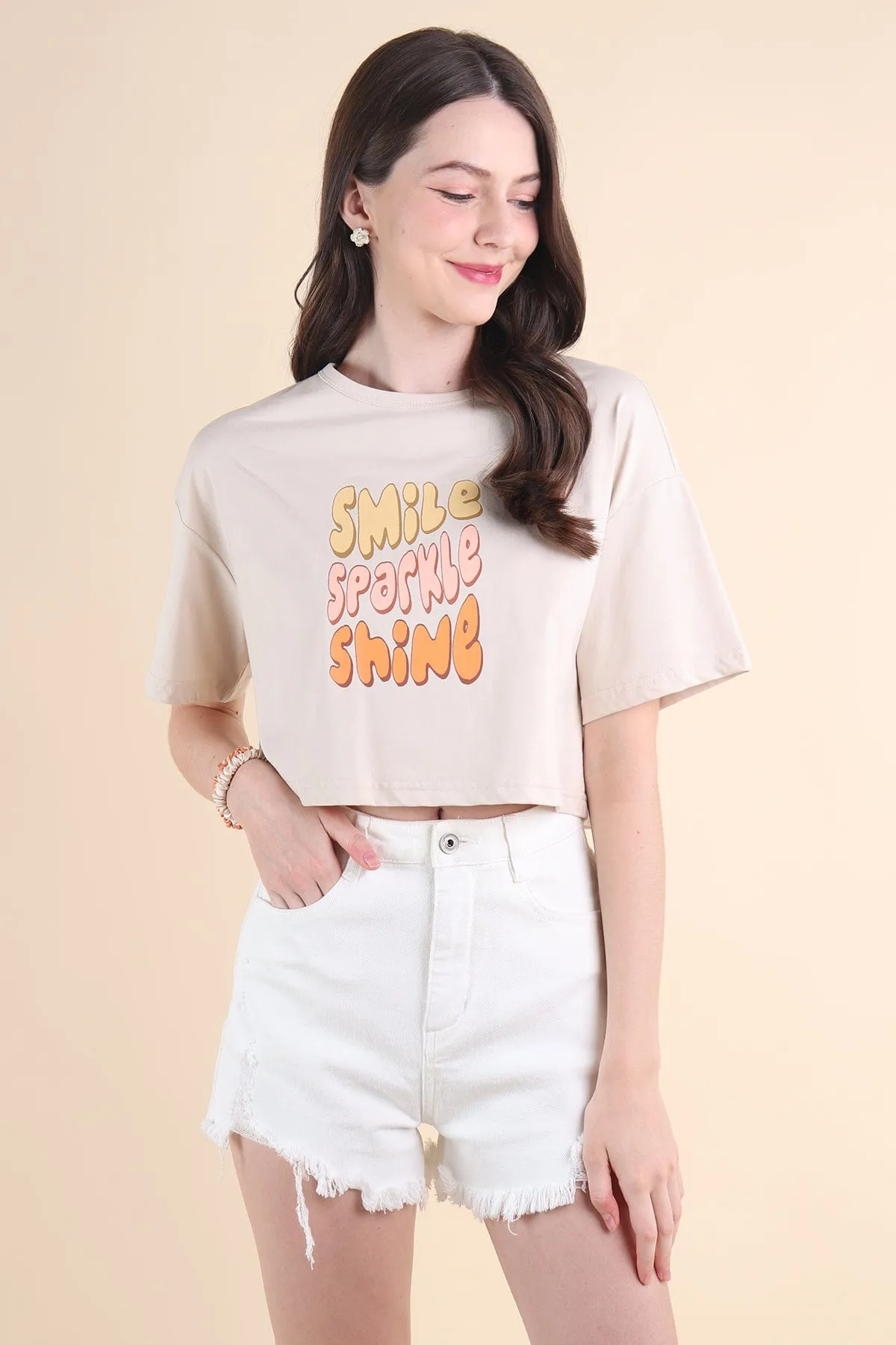 SSS BOXY TEE IN SAND