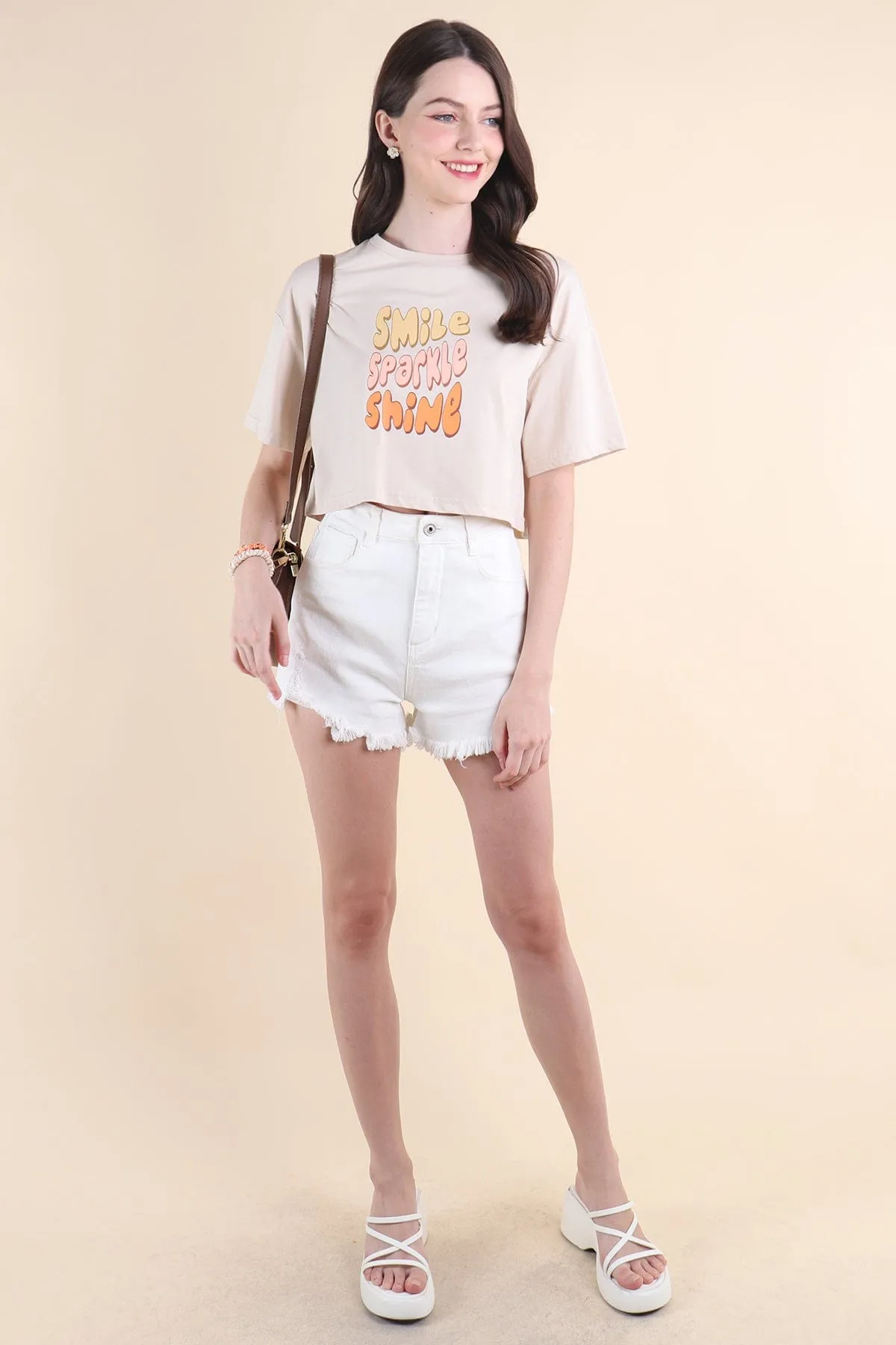 SSS BOXY TEE IN SAND