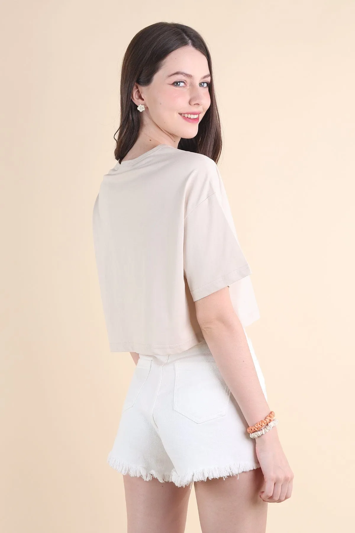 SSS BOXY TEE IN SAND