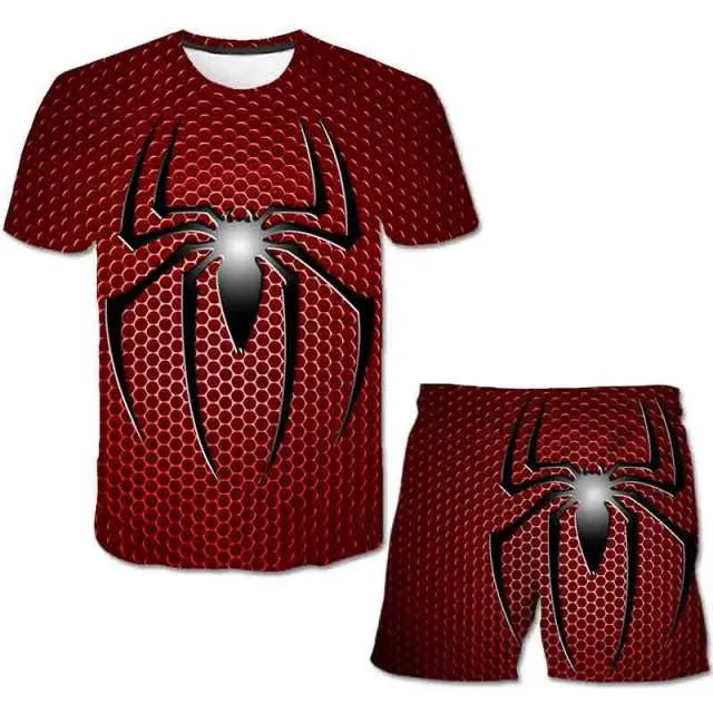 Superhero T-Shirt Costume Hulk - Spiderman Kids Boys Clothes Anime Costume Children Tops   Shorts Set 4, 5, 6, 9, 10, 11-14 Year