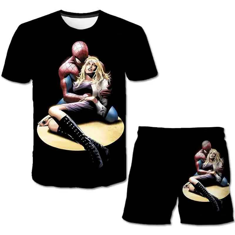 Superhero T-Shirt Costume Hulk - Spiderman Kids Boys Clothes Anime Costume Children Tops   Shorts Set 4, 5, 6, 9, 10, 11-14 Year