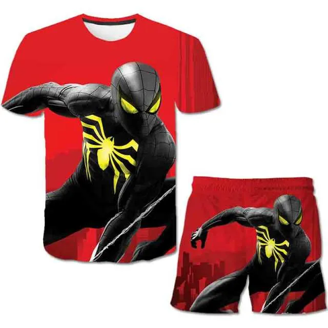 Superhero T-Shirt Costume Hulk - Spiderman Kids Boys Clothes Anime Costume Children Tops   Shorts Set 4, 5, 6, 9, 10, 11-14 Year