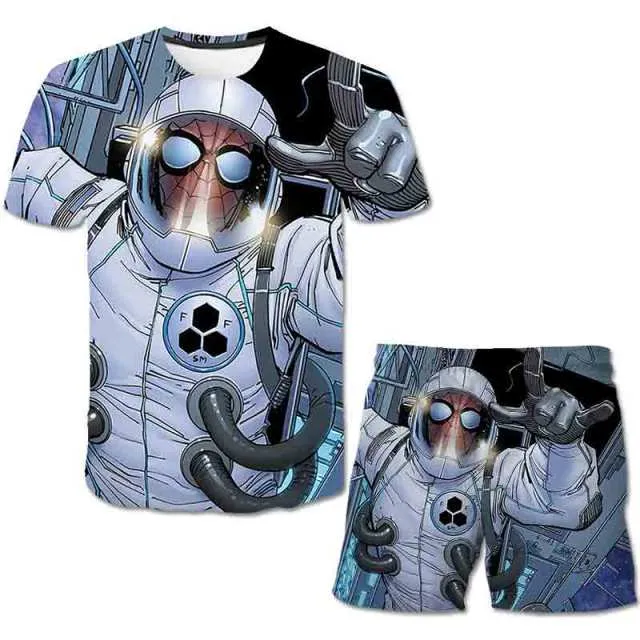 Superhero T-Shirt Costume Hulk - Spiderman Kids Boys Clothes Anime Costume Children Tops   Shorts Set 4, 5, 6, 9, 10, 11-14 Year