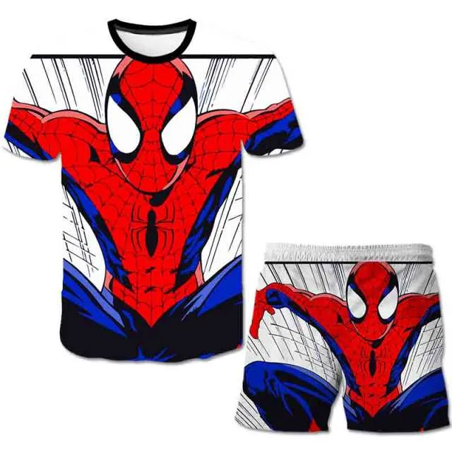 Superhero T-Shirt Costume Hulk - Spiderman Kids Boys Clothes Anime Costume Children Tops   Shorts Set 4, 5, 6, 9, 10, 11-14 Year