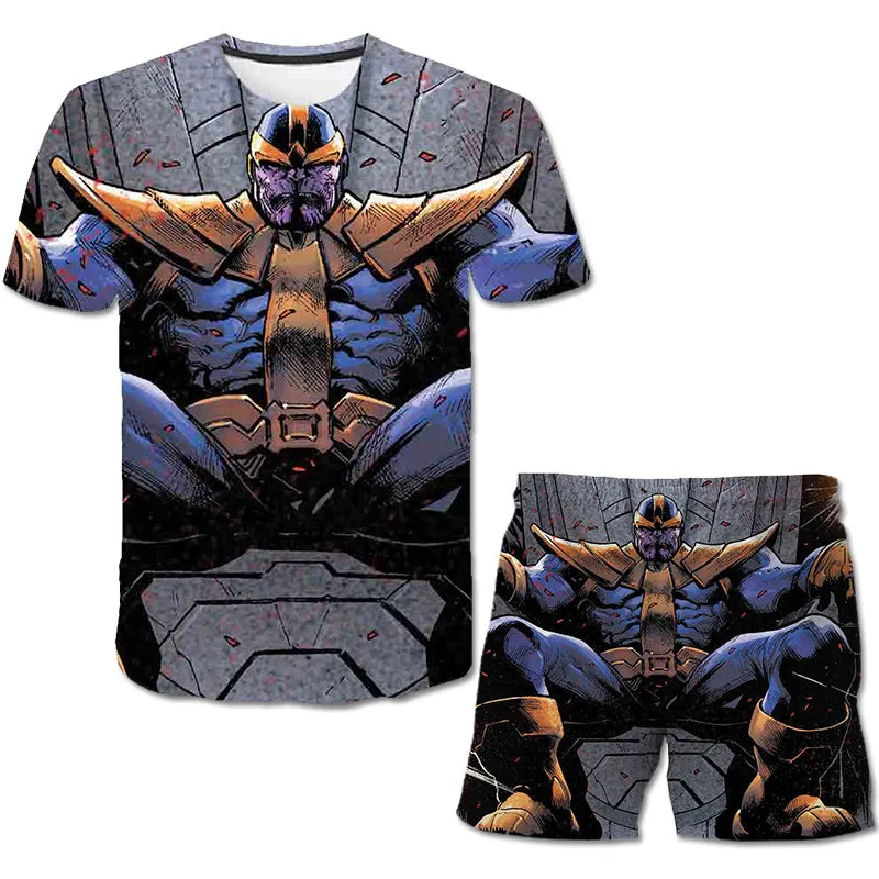 Superhero T-Shirt Costume Hulk - Spiderman Kids Boys Clothes Anime Costume Children Tops   Shorts Set 4, 5, 6, 9, 10, 11-14 Year