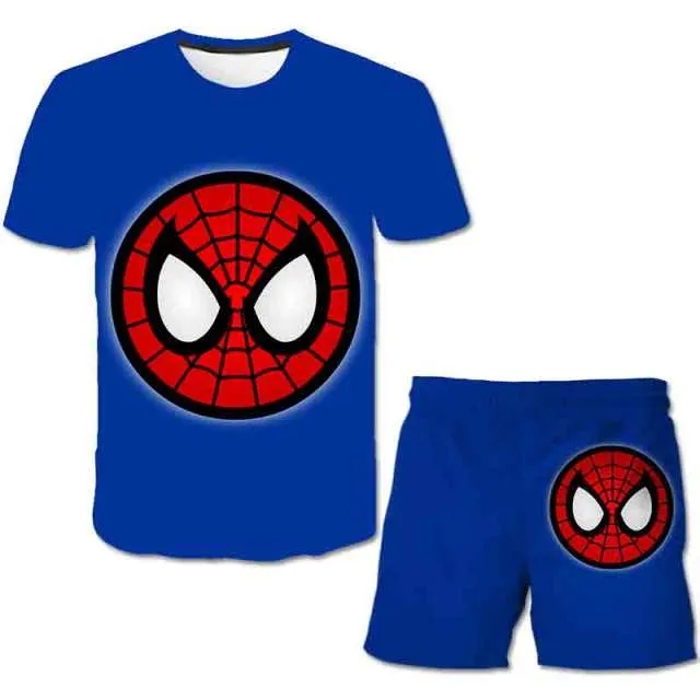 Superhero T-Shirt Costume Hulk - Spiderman Kids Boys Clothes Anime Costume Children Tops   Shorts Set 4, 5, 6, 9, 10, 11-14 Year