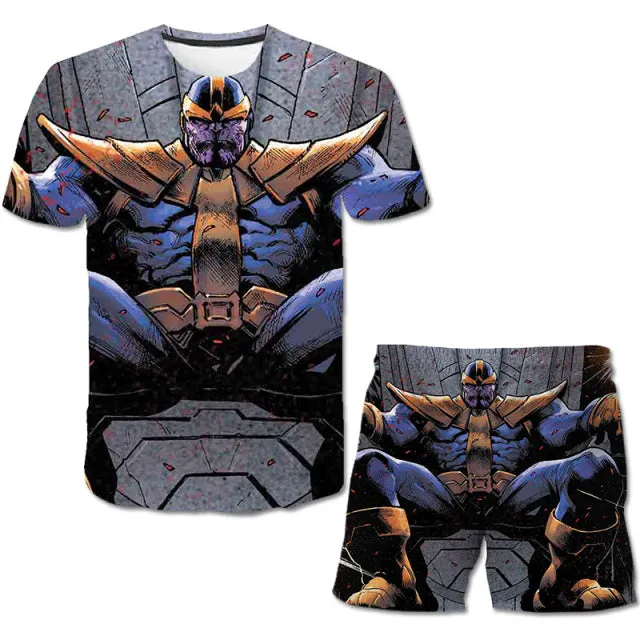 Superhero T-Shirt Costume Hulk - Spiderman Kids Boys Clothes Anime Costume Children Tops   Shorts Set 4, 5, 6, 9, 10, 11-14 Year