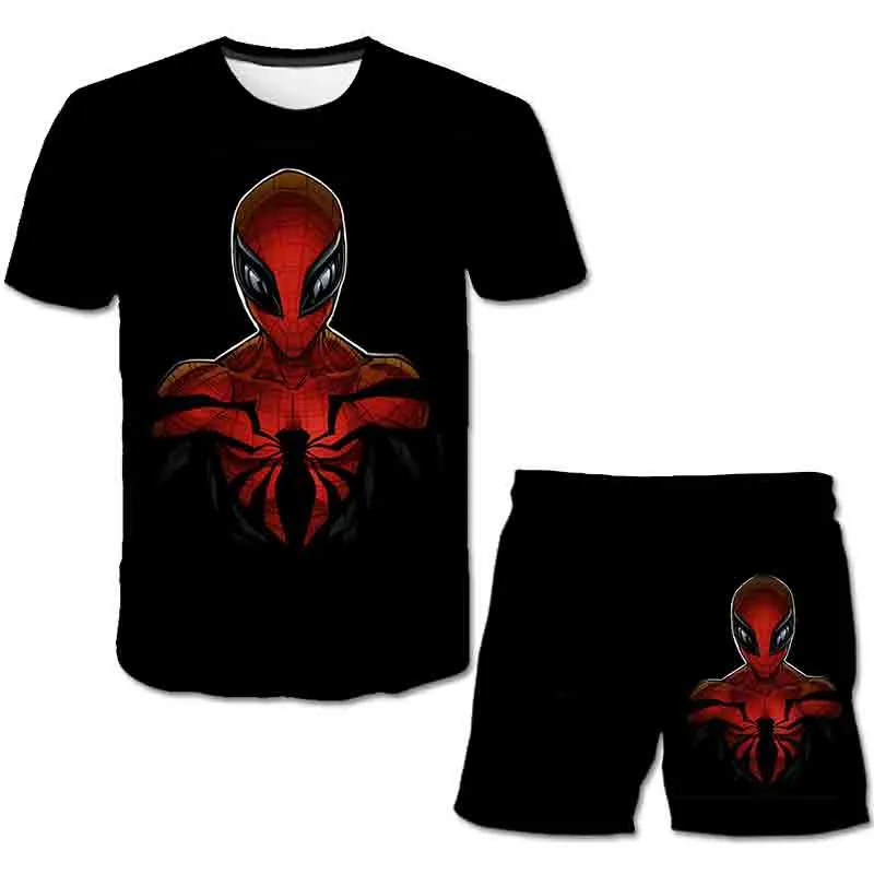 Superhero T-Shirt Costume Hulk - Spiderman Kids Boys Clothes Anime Costume Children Tops   Shorts Set 4, 5, 6, 9, 10, 11-14 Year