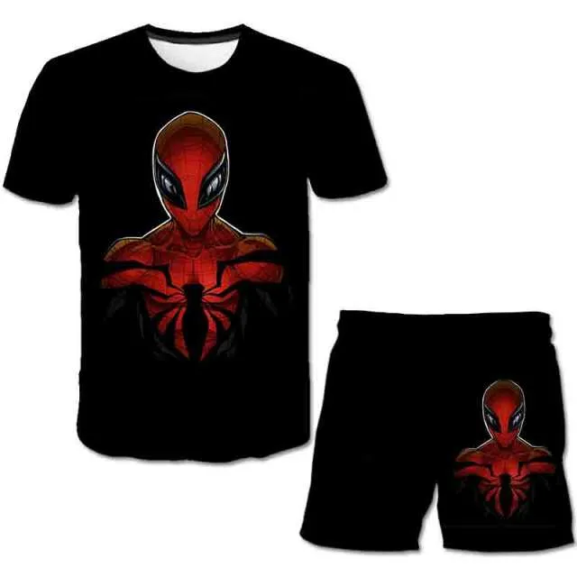 Superhero T-Shirt Costume Hulk - Spiderman Kids Boys Clothes Anime Costume Children Tops   Shorts Set 4, 5, 6, 9, 10, 11-14 Year