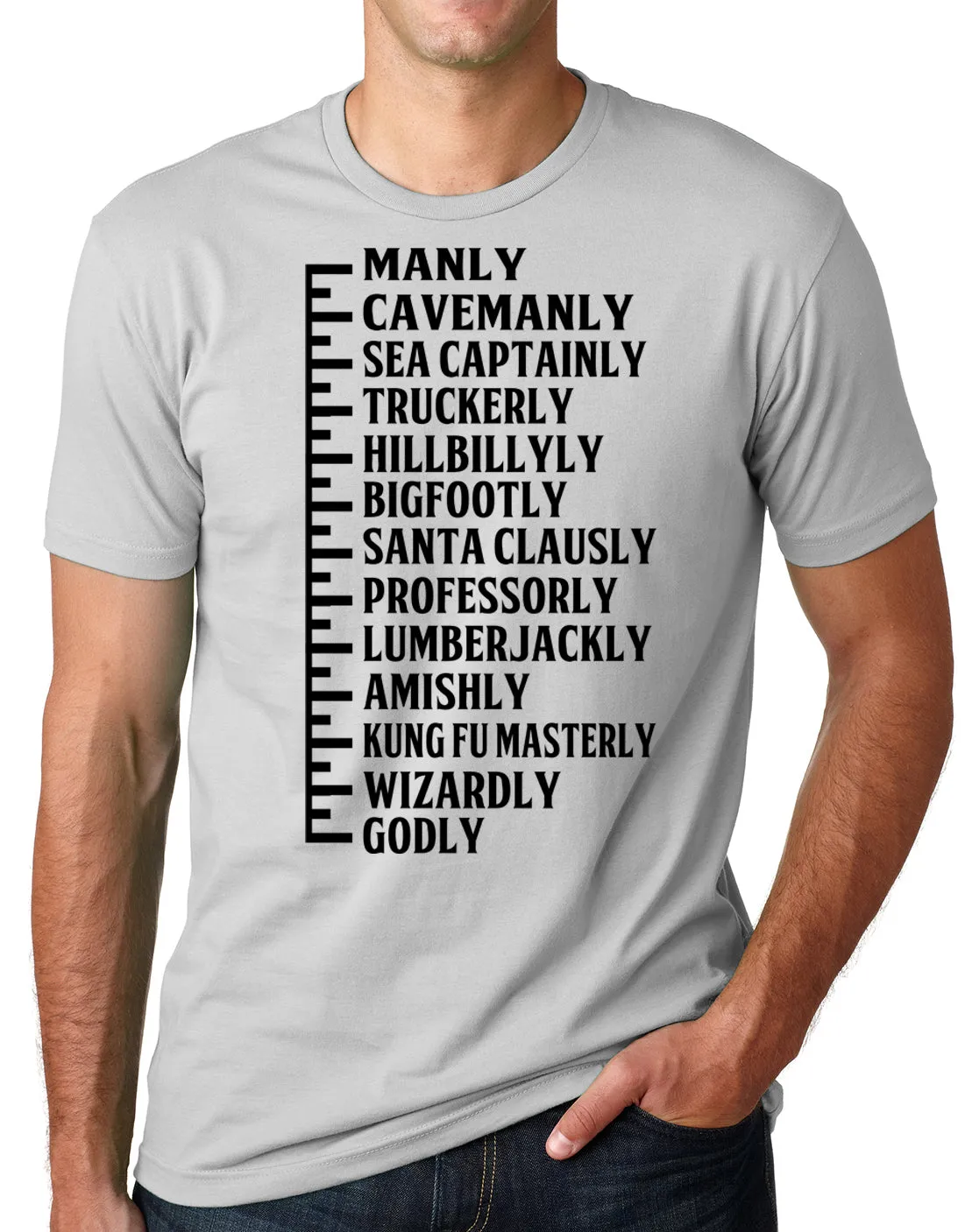 Think Out Loud Apparel Beard Meter Funny T shirt Beard Length Humor Tee