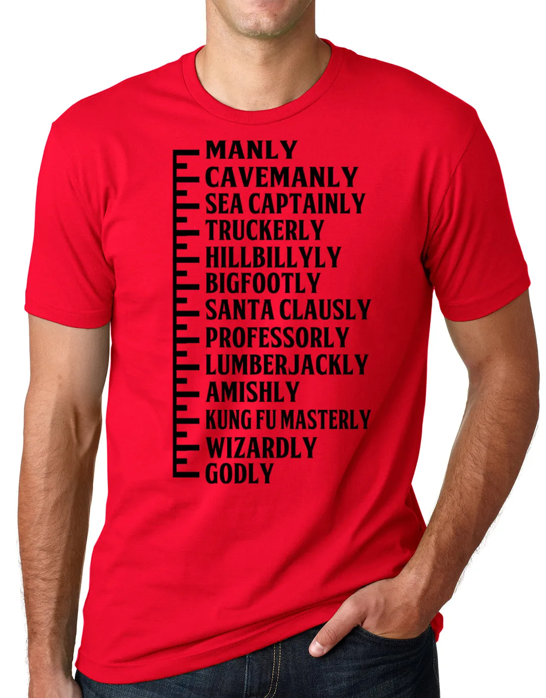 Think Out Loud Apparel Beard Meter Funny T shirt Beard Length Humor Tee