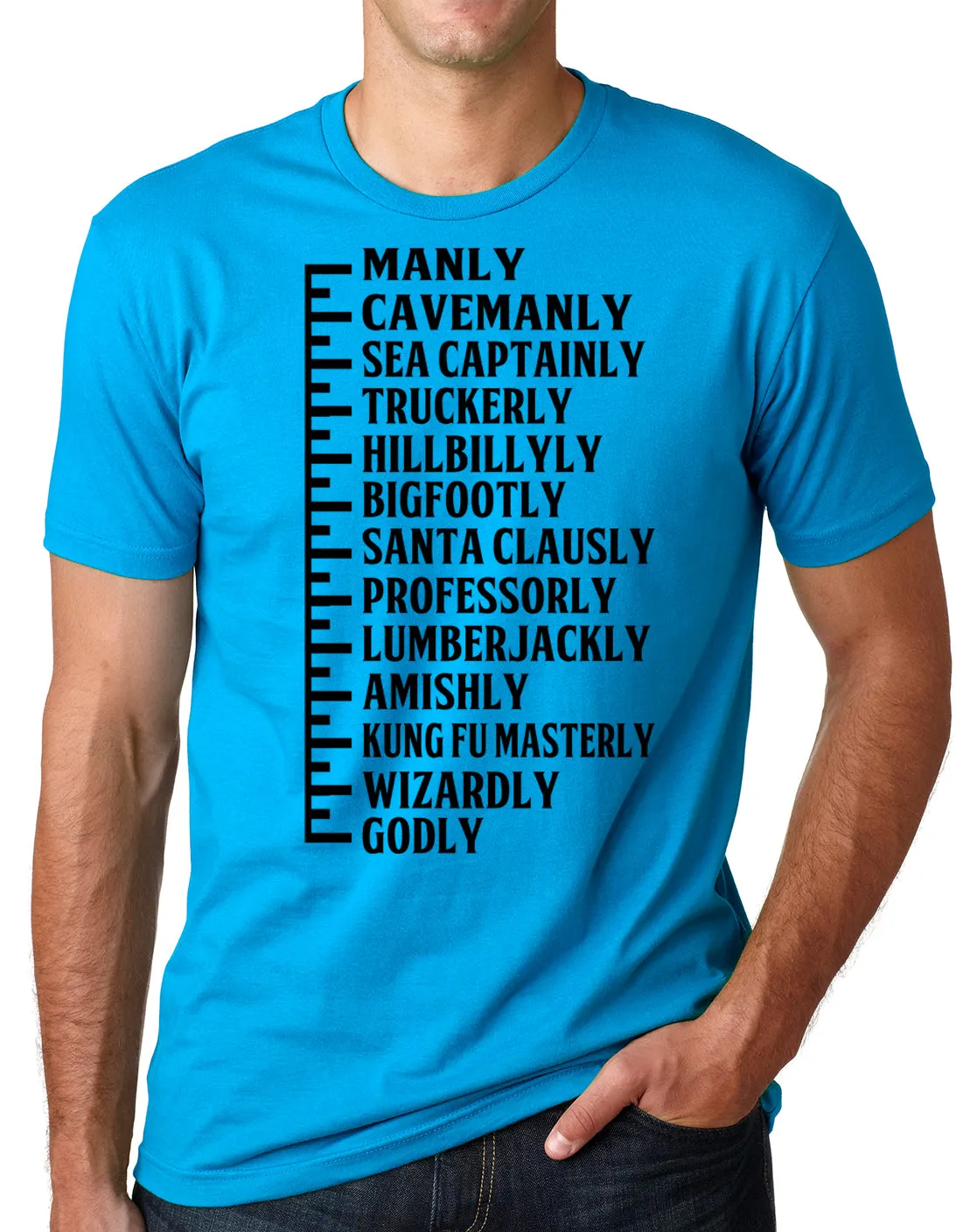 Think Out Loud Apparel Beard Meter Funny T shirt Beard Length Humor Tee